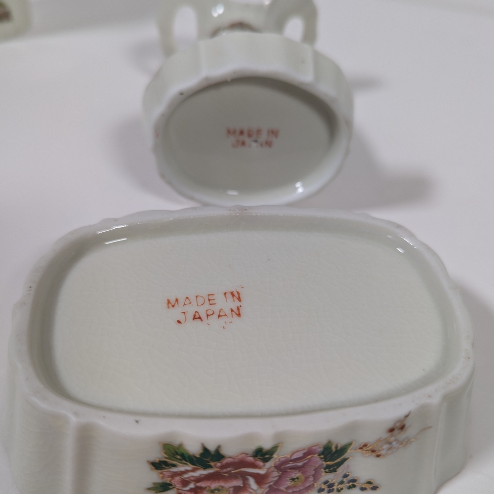 Floral Ceramic Bath Accessory Set - Picture 2 of 3